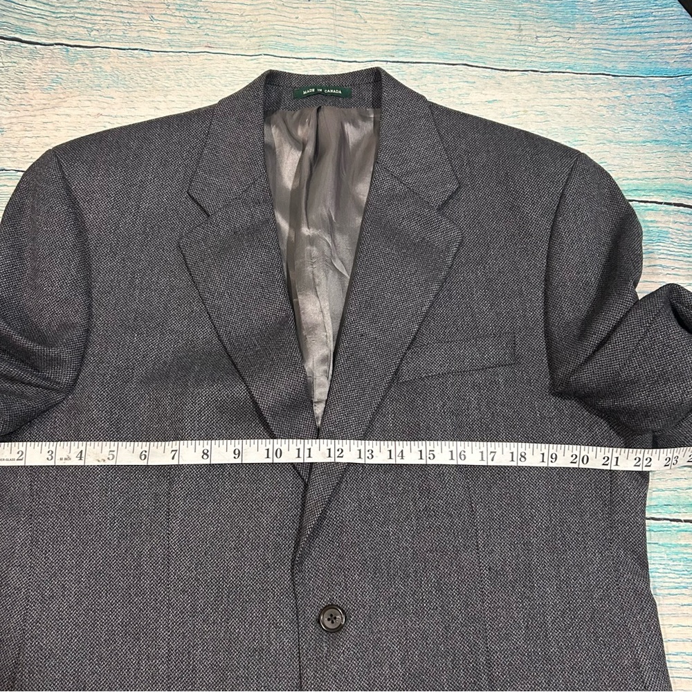 Lauren Ralph Lauren 42L Blazer Gray Lamb's Wool Sport Coat Jacket 2 Button - Picture 9 of 10